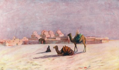 Coucher de soleil à Kairouan (lithographie couleur) - Augustine Fitzgerald
