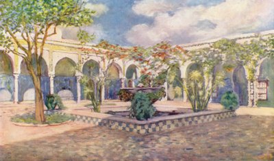 Villa Djenan El Mufti, Algiers (colour litho) - Augustine Fitzgerald