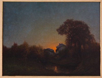 Paysage au coucher du soleil - Augusto Baracchi