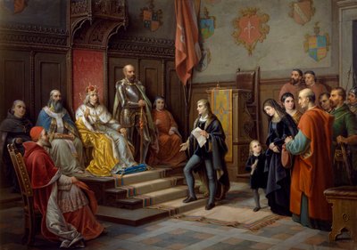Frédéric III, pressé de marcher contre les Turcs par le poète triestin Raffaele Zovenzoni - Augusto Tominz