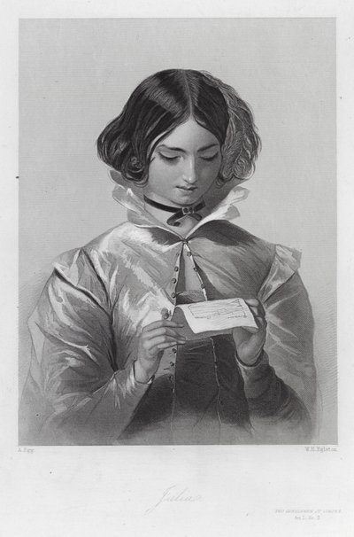 Julia, personnage des Deux Gentilshommes de Vérone (gravure) - Augustus (after) Egg