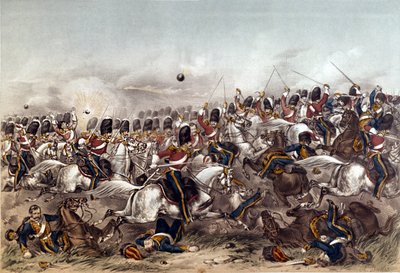 Bataille de Balaclava. Charge brillante des Scots Greys, 25 octobre 1854, gravée par Augustus Butler - Augustus Butler