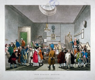 Tribunal de police de Bow Street, Westminster, Londres, 1808 - Augustus Charles Pugin, Thomas Rowlandson