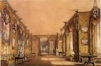 Intérieur du salon jaune au pavillon de Brighton, c.1820 - Augustus Charles Pugin
