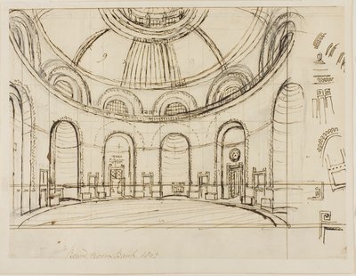 Salle ronde de la banque - Augustus Charles Pugin