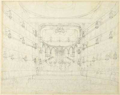 Study for An Oratorio-Covent Garden Theater, from Microcosm of London (Étude pour un oratorio - Théâtre du jardin de Covent) - Augustus Charles Pugin