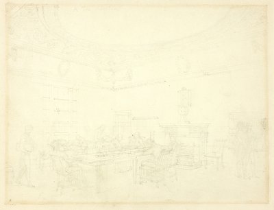 Étude pour le Board of Trade, du Microcosm of London - Augustus Charles Pugin