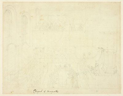 Étude pour la chapelle de Newgate, du Microcosme de Londres - Augustus Charles Pugin