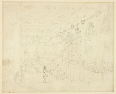 Étude pour la chapelle de la Société philanthropique, du Microcosme de Londres - Augustus Charles Pugin