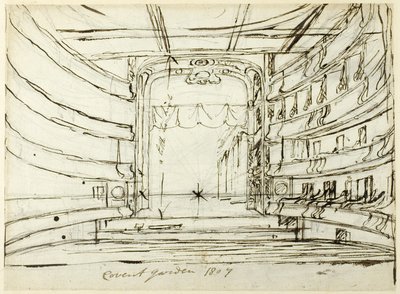 Étude pour le théâtre de Covent Garden, du Microcosme de Londres - Augustus Charles Pugin