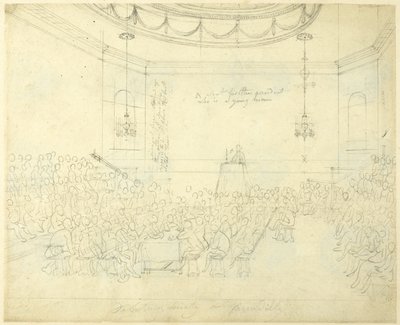 Étude pour la Debating Society à Piccadilly, du Microcosme de Londres - Augustus Charles Pugin