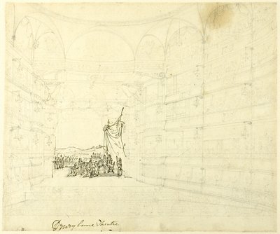 Étude pour le théâtre Drurylane, extrait du Microcosme de Londres - Augustus Charles Pugin