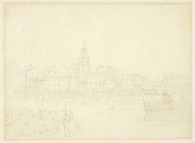 Étude pour la garde montante, St James Park, de Microcosm of London - Augustus Charles Pugin