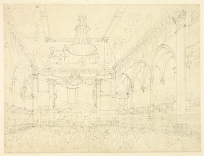 Étude pour la mascarade du Panthéon, du Microcosme de Londres - Augustus Charles Pugin