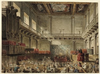 Étude pour la chapelle royale, Whitehall, dans Micocosm of London - Augustus Charles Pugin
