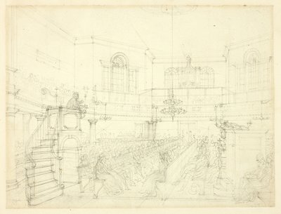 Étude pour la Magdalen Chapel, du Microcosme de Londres - Augustus Charles Pugin
