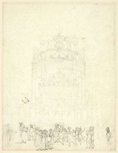 Étude pour Vauxhall Garden - Augustus Charles Pugin