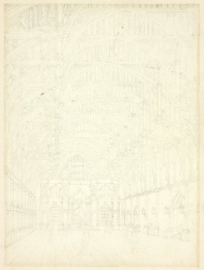 Étude pour Westminster Hall, de Microcosm of London - Augustus Charles Pugin