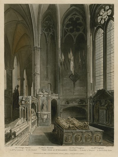 Côté Ouest de la Chapelle Saint-Érasme, Abbaye de Westminster, Londres - Augustus Charles Pugin