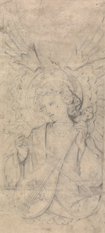 Ange et instrument, peut-être un design pour les intérieurs de St. Mary