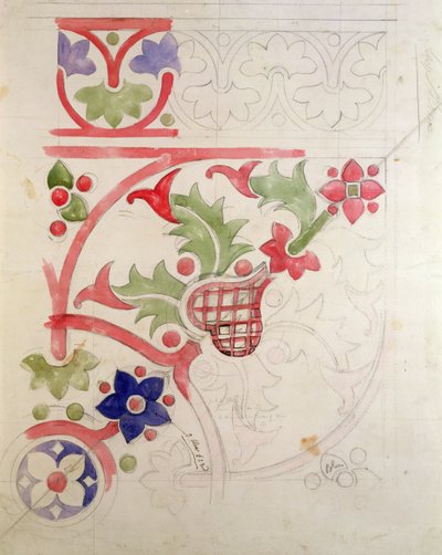 Motif floral pour la bibliothèque de la Chambre des Lords - Augustus Welby Northmore Pugin