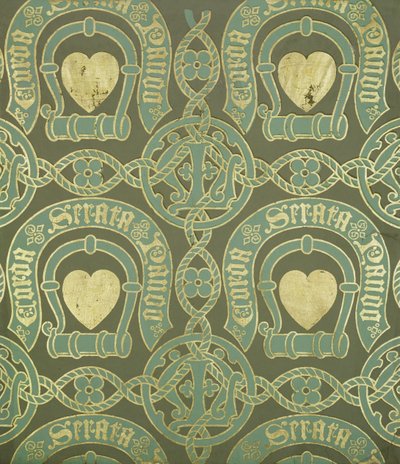Motif de cœur, design de papier peint ecclésiastique - Augustus Welby Northmore Pugin