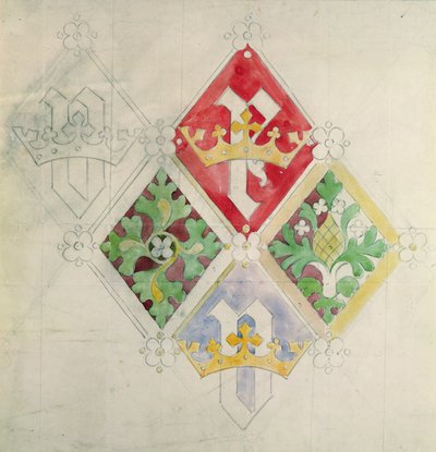 Conception de vitrail pour les Chambres du Parlement - Augustus Welby Northmore Pugin