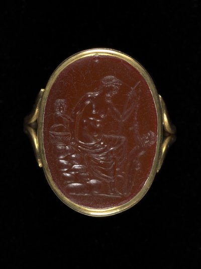 Pierre à anneau représentant Aphrodite, c.100-70 av. J.-C. - Aulos Aulos