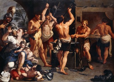 Mars et Vénus à la forge de Vulcain - Aureliano Milani