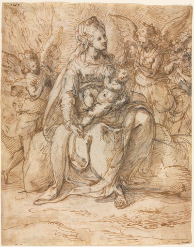 Madone et Enfant avec des anges - Aurelio Luini