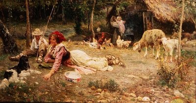 Scène de Ferme Italienne - Aurelio Tiratelli