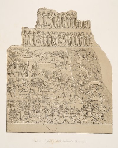 Un champ de bataille (Kouyunjik), des Monuments de Ninive, pub. 1849 - Austen Henry Layard