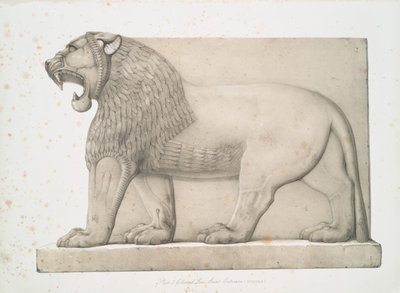Lion colossal de la Grande Entrée à Nimroud [Calah], 1853 - Austen Henry Layard