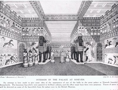 Intérieur du palais de Ninive, illustration de 