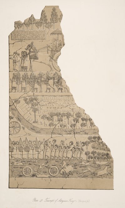 Triomphe des rois assyriens (Kouyunjik), des Monuments de Ninive, pub. 1849 - Austen Henry Layard