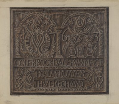 Plaque de poêle allemande de Pennsylvanie - Austin L. Davison