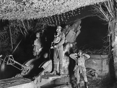 Un canon obusier de 9,2 pouces de la 2e batterie de siège australienne (55e batterie d