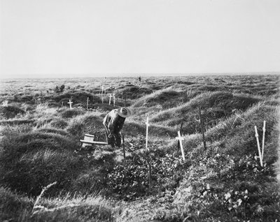 Vue des tombes australiennes dispersées le long de la ligne OG1 sur le champ de bataille de Pozières, 16 septembre 1917 - Australian Photographer