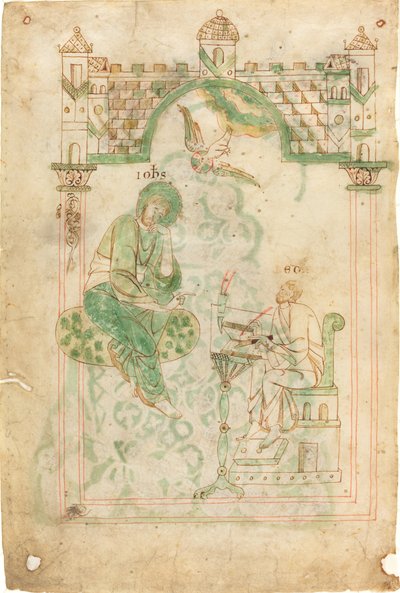Saint Jean dictant au vénérable Bède - Austrian 12th Century