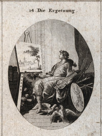 Allégorie de la délectation représentée par un jeune homme tenant une lyre près d