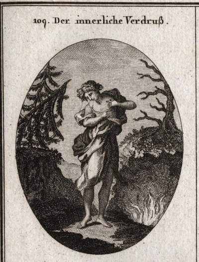 Allégorie de la tristesse intérieure représentée par la tristesse du visage et le désordre de l