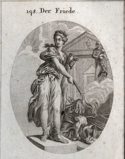 Allégorie de la paix. Elle porte une couronne d