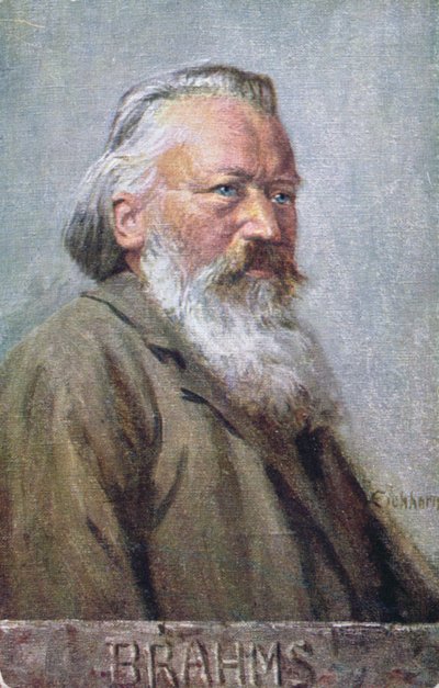 Carte postale représentant Johannes Brahms c.1910 - Austrian School