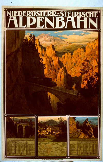 Affiche pour le Niederösterreich-Steirische Alpenbahn - Austrian School