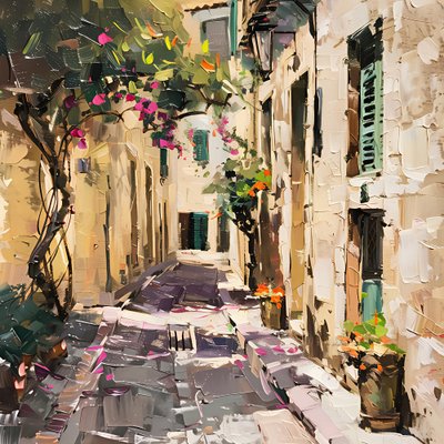 Une ruelle européenne pleine de charme - Avanesova Elena