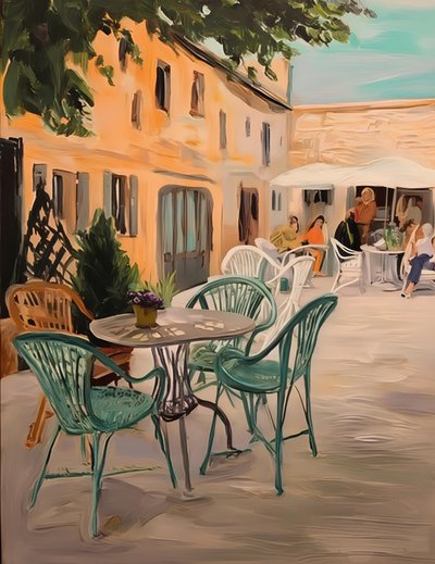 Un charmant café en terrasse - Avanesova Elena