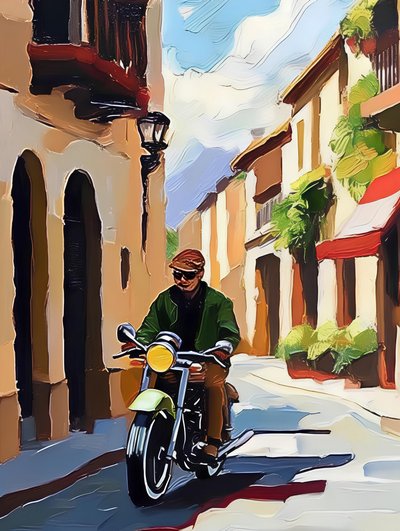 Balade à moto en ville - Avanesova Elena