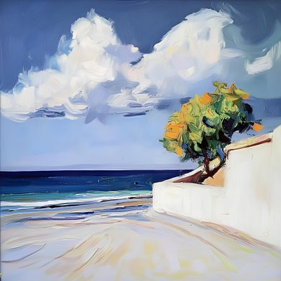 Vue sur la plage depuis l