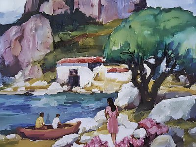 La paisible baie du village - Avanesova Elena