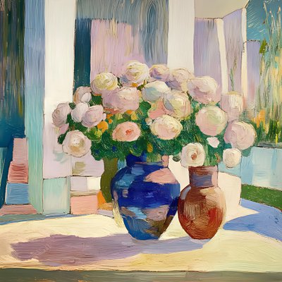 Vases aux motifs floraux éclatants - Avanesova Elena